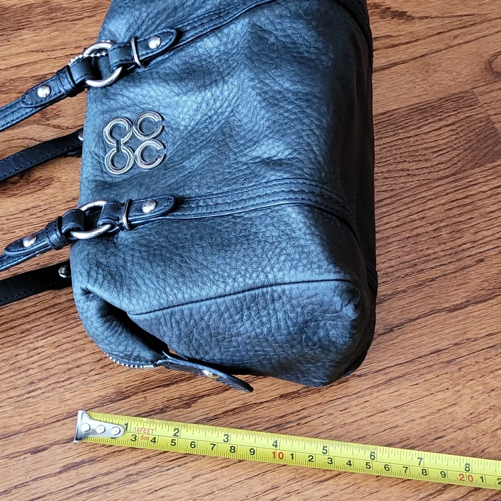 Coach "Julia" Black Leather Satchel with Silver Hardware - Picture 11 of 15